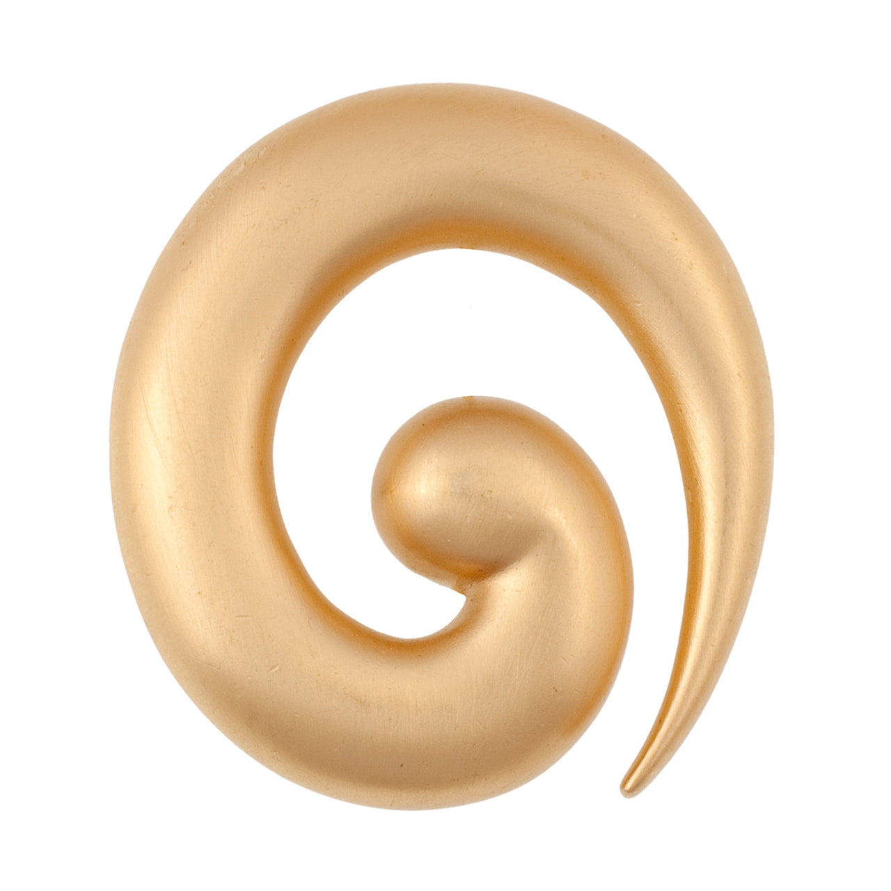 A gold-plated Monet matt swirl brooch in a soft matt finish.