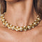 Gold plated faux pearl collar necklace