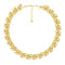 gold plated Trifari necklace with woven leaf design in gold plate