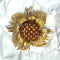 Corocraft brooch brown stones gold plated mad men style