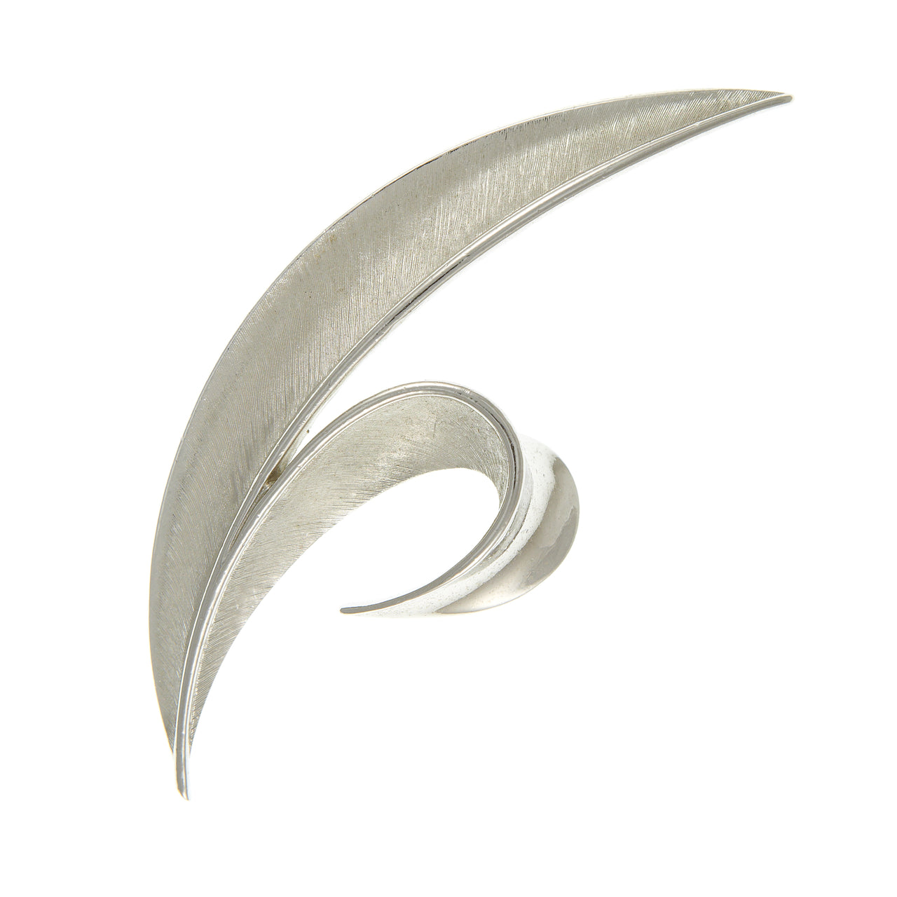abstract brooch by Trifari from the 1960s in rhodium plate
