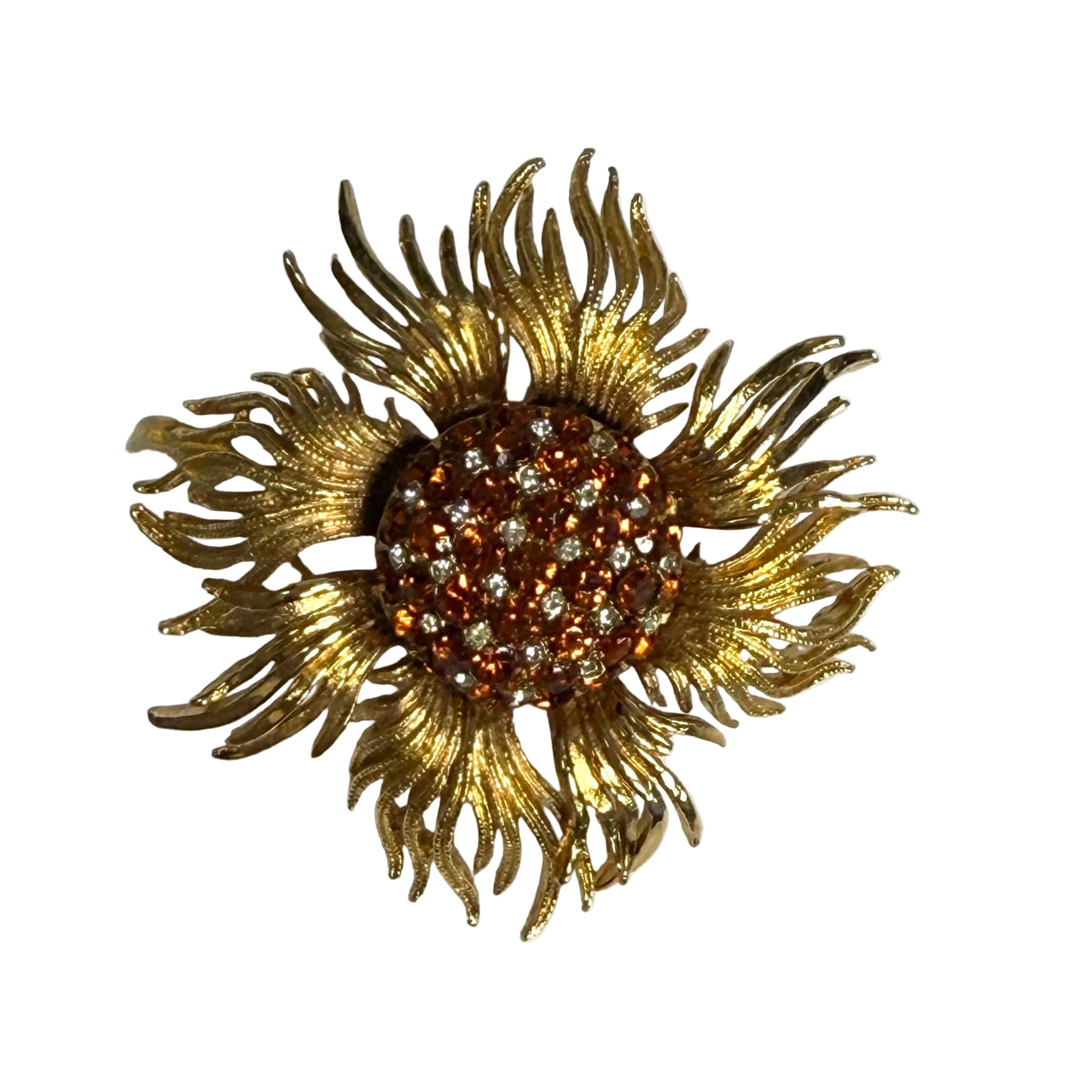 vintage gold plated brooch by corocraft from the 1960s