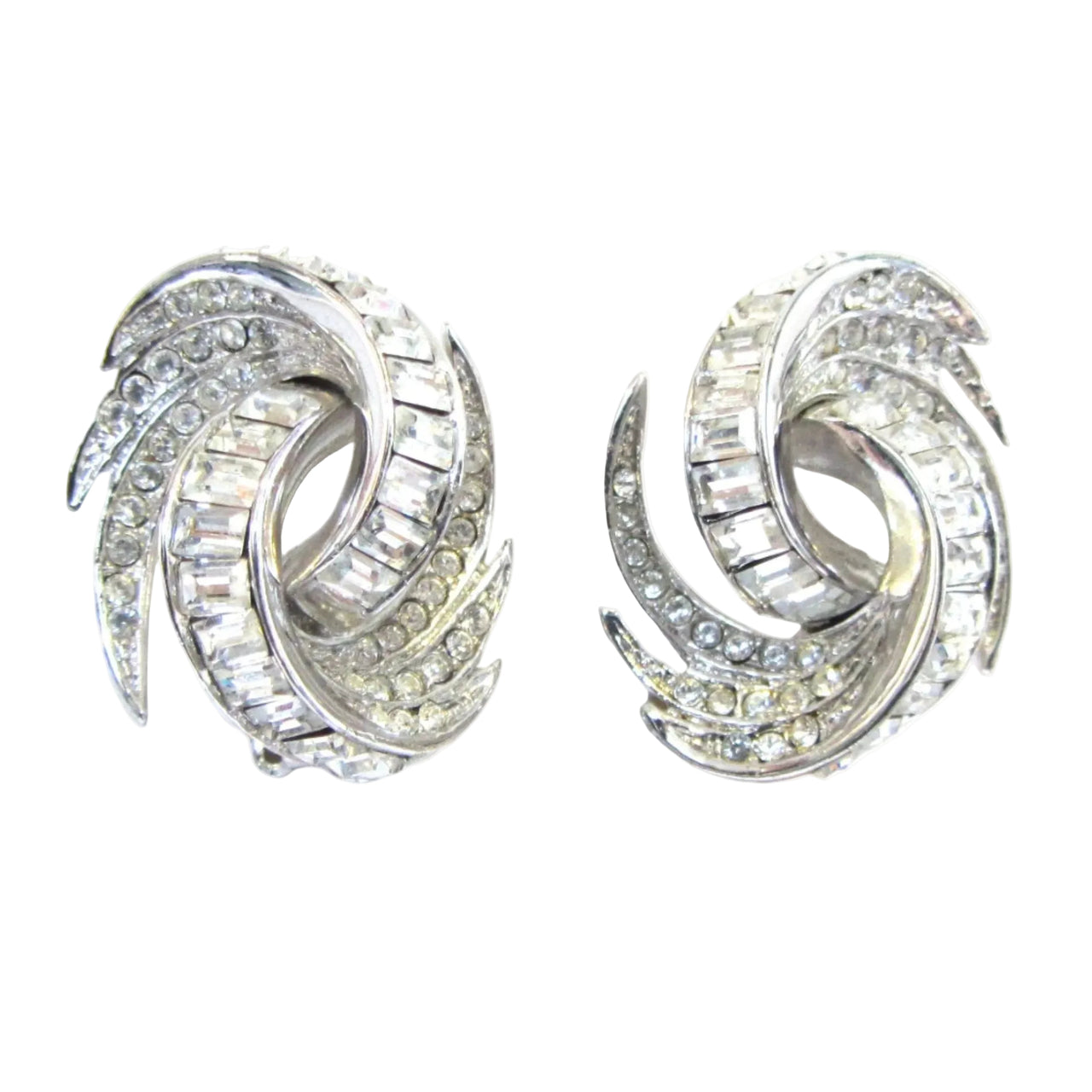 White Paste clip on earrings 