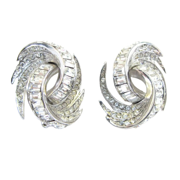 White Paste clip on earrings 
