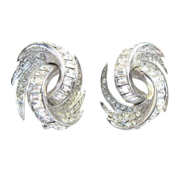 White Paste clip on earrings 