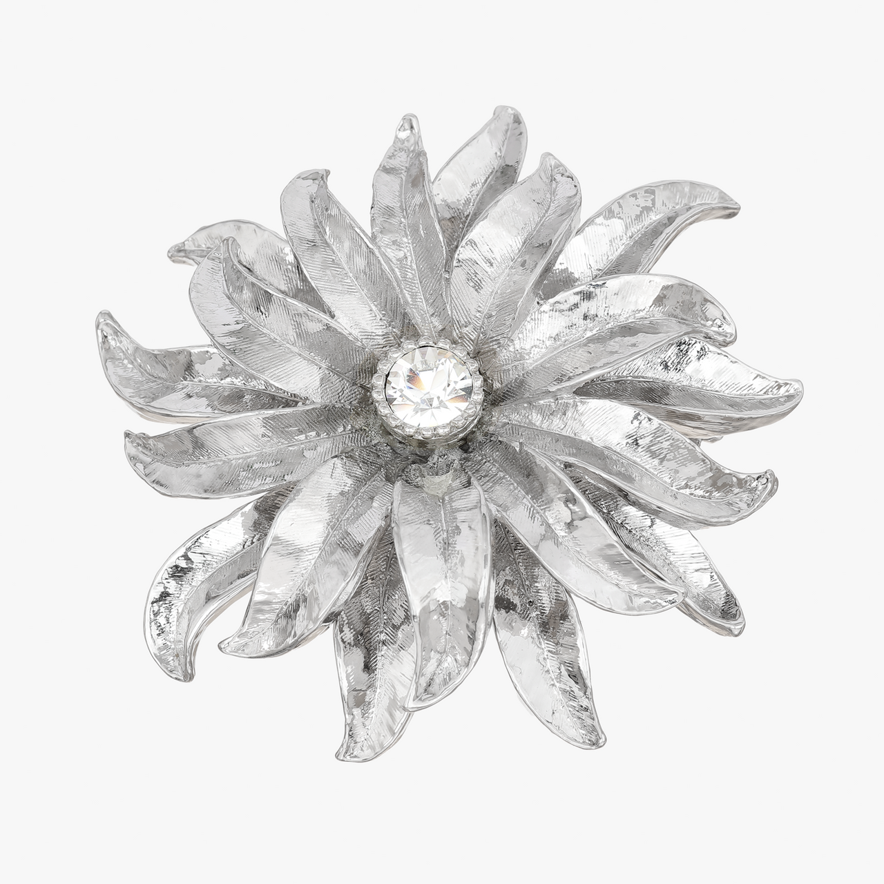 floral brooch, silver floral pin, john lewis floral brooch