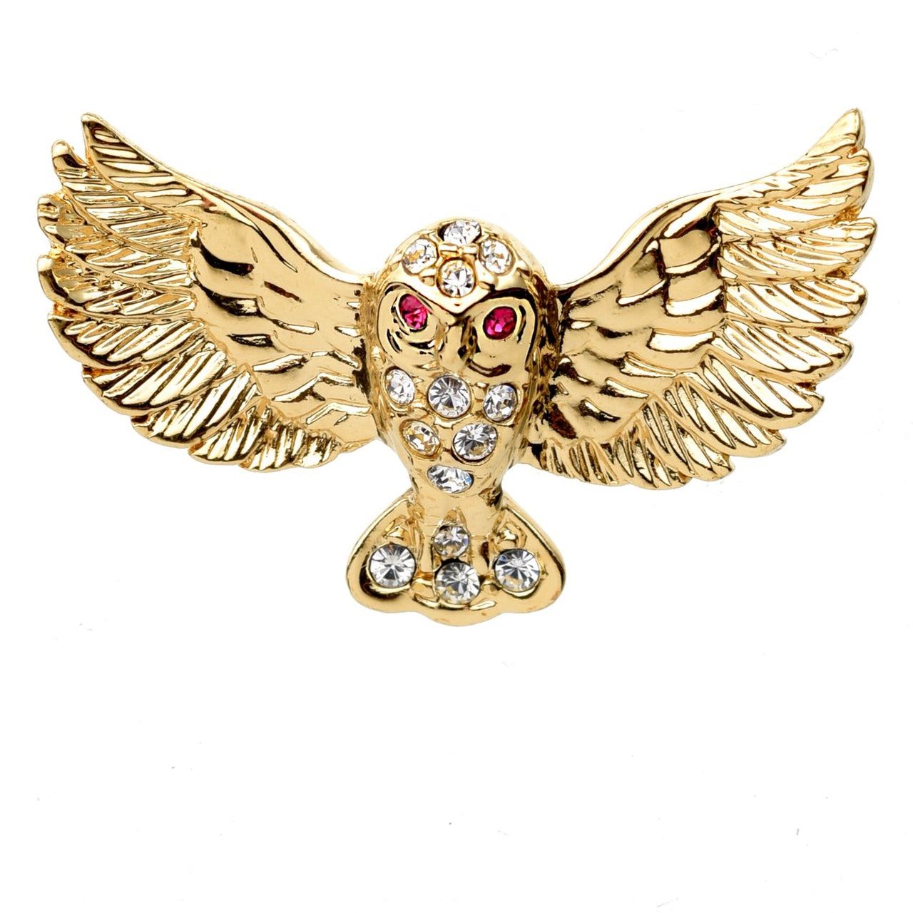 Attwood & Sawyer Swarovski Crystal Flying Owl Brooch