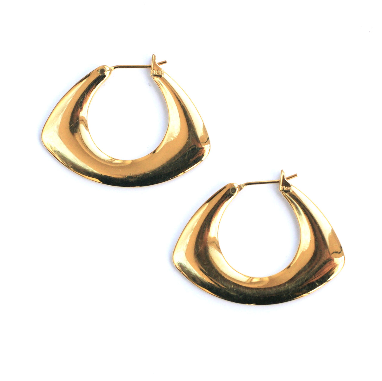 Vintage 14 Karat Yellow Gold Twist Hoop Earrings #13519 | eBay