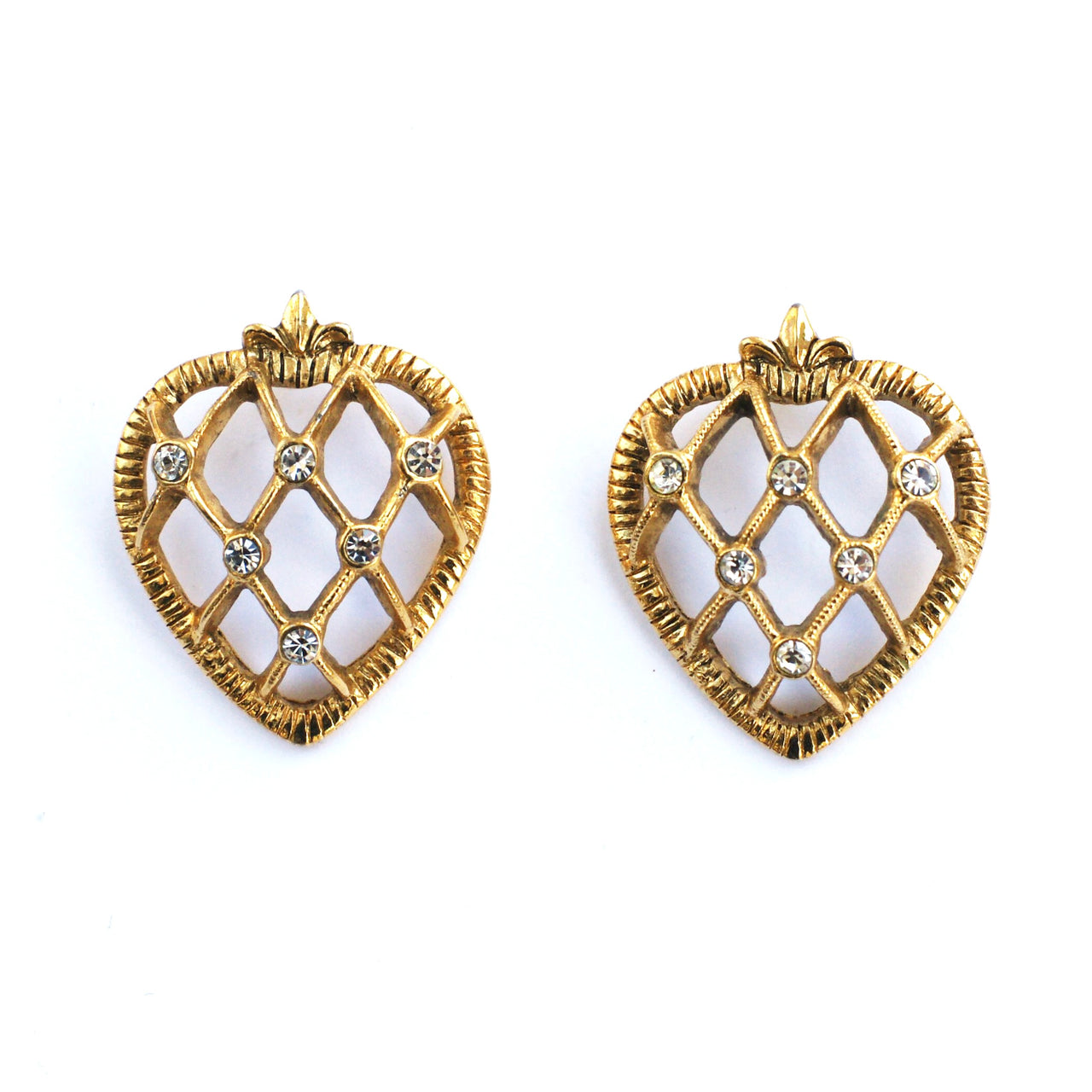 1980s Gold-plated Pierced Strawberry earrings