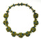 Eclecica Vintage 1950s Kramer Rhinestone Necklace, Olive green and Navy 