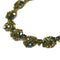 Eclecica Vintage 1950s Kramer Rhinestone Necklace, Olive green and Navy