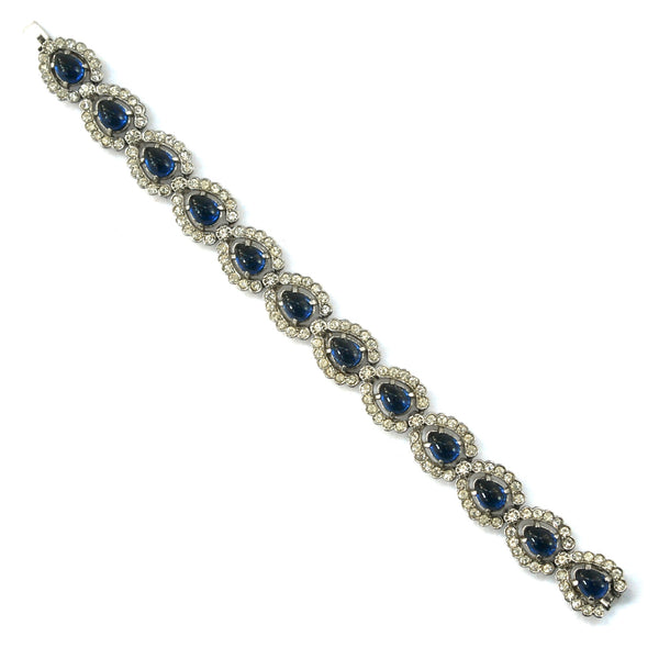 Eclectica Vintage Jewellery | UK | 1960s Vintage Blue and Diamante Bracelet