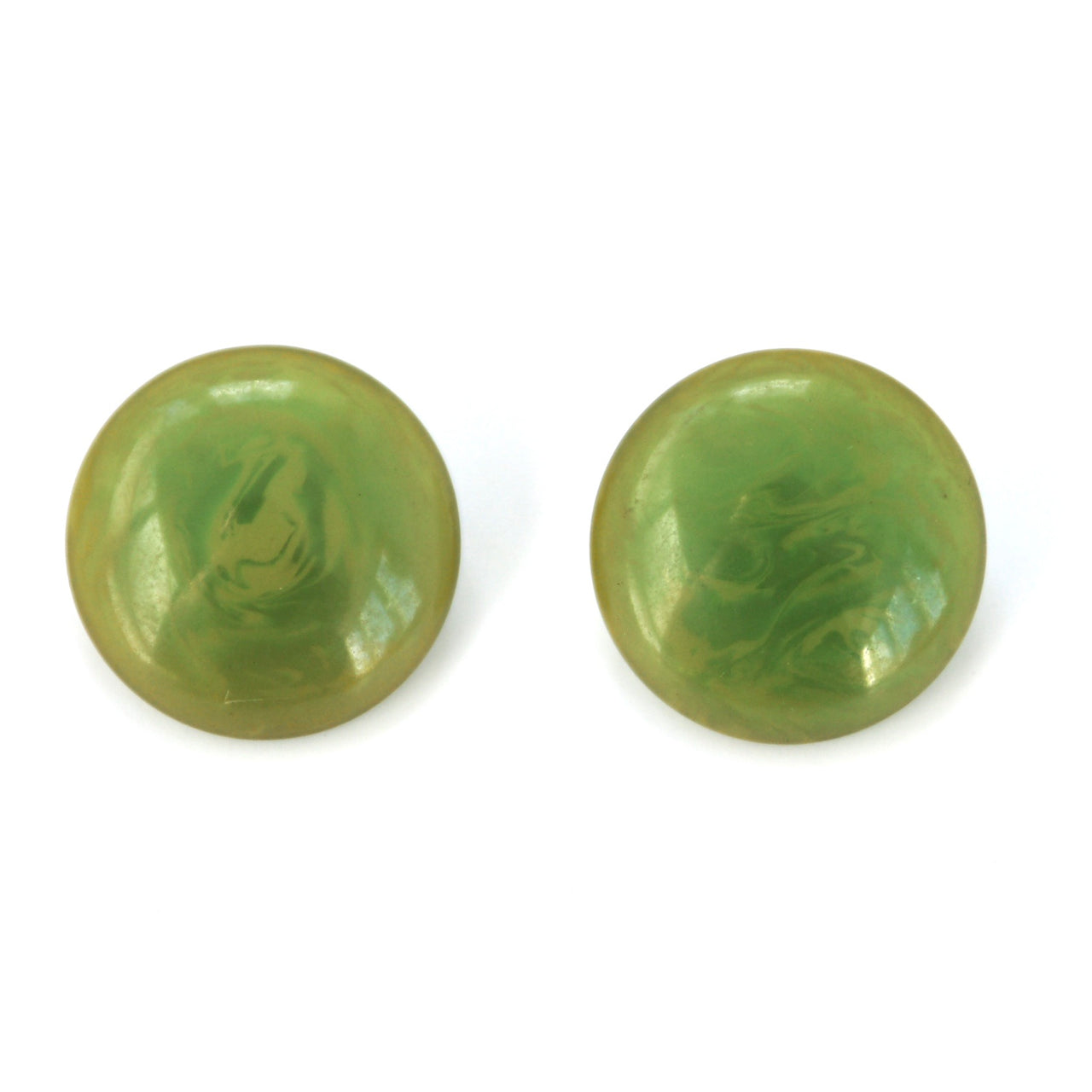 green bakelite clip on earrings
