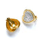 Gold plated 1980s Vintage Swarovski Crystal Heart Clip On Earrings